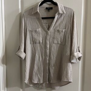 BCX Beige Button Down Shirt